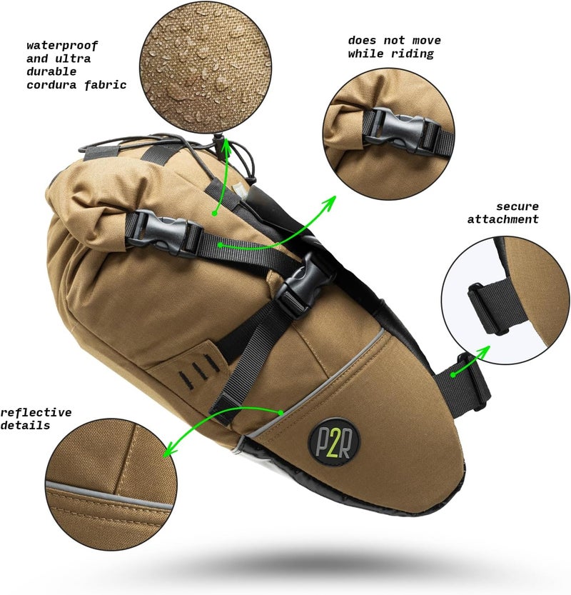 PACK2RIDE Inova Light Bike Saddle Bag - Water Resistant, Durable Cordura Fabric, Essential for Bikepacking - Under Seat Storage, Seat Bag for Road, Gravel Cycling - Image 3